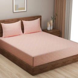 Swayam   Floral Peach & White 240 TC Cotton King Bedsheet with 2 Pillow Covers-image-37