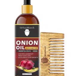 UrbanMooch Onion Hair Oil & Neem Wood Comb Set - 200 ml-10