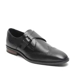 Teakwood Leathers Men's Black Monk Shoes-image-15