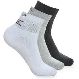 Crusset Multicolor Cotton Blend Ankle Length Socks - Set of 3-picture-18