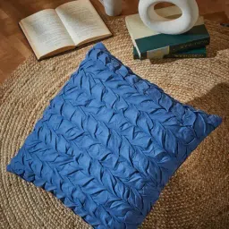 Fabindia Anaisha Woven Blue Cotton Cushion Cover-image-8