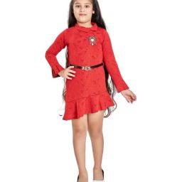 Peppermint Kids Red Printed Full Sleeves Dress-picture-29