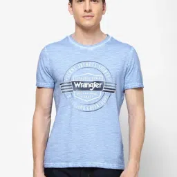 Wrangler Dull Blue Regular Fit Printed T-Shirt-image-20