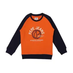 Pepe Jeans Kids Orange Graphic Full Sleeves Sweatshirt-image-52