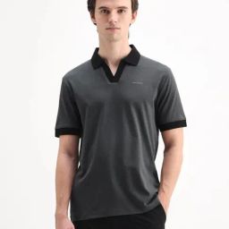 Rare Rabbit Grey Cotton Regular Fit Solid Polo T-Shirt-picture-35
