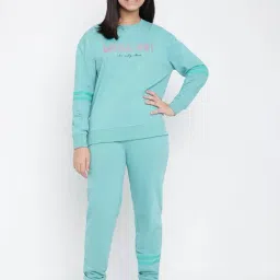 Lil Tomatoes Kids Sea Green Printed Full Sleeves Tracksuit-image-75