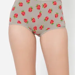 Clovia Grey Cotton Printed Boyshorts Panty-image-50