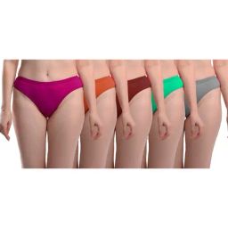 AROUSY Orange & Pink Cotton Panties - Pack Of 5-image-97