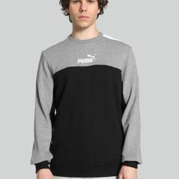 Puma Black Regular Fit Colour Block Sweatshirt-image-39