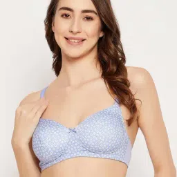 Clovia Blue Printed T-Shirt Bra-picture-11