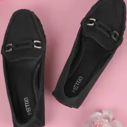 Metro Women's Black Loafers-picture-35