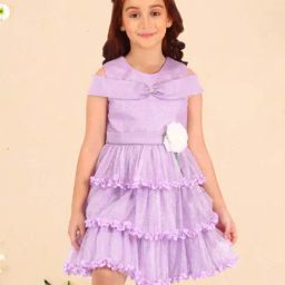 Cutecumber Girls Purple Embellished Party Dresses-image-4