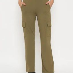 Madame M Secret Olive Regular Fit Printed Trackpants-picture-10