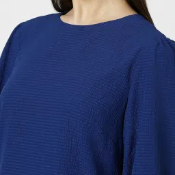 Van Heusen Navy Textured Pattern Shift Dress image 5
