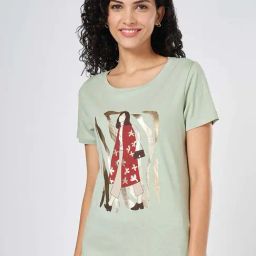 Honey by Pantaloons Green Cotton Printed Top-picture-10