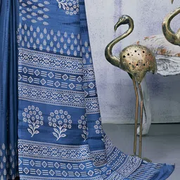 Mitera Floral Block Print Saree image 2