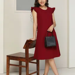OMPAX Flutter Sleeve A-Line Dress image 1