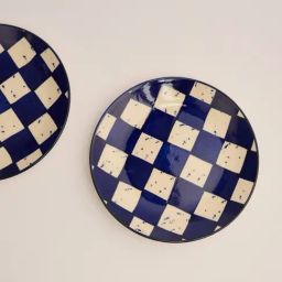 BlackCarrot Blue & White Ceramic Quarter Plates - Set of 2-34