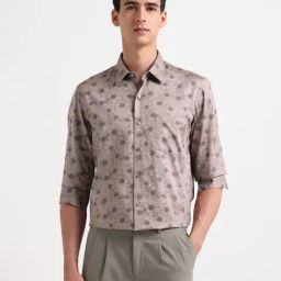 Arrow New York Brown Cotton Slim Fit Floral Print Shirt-picture-27