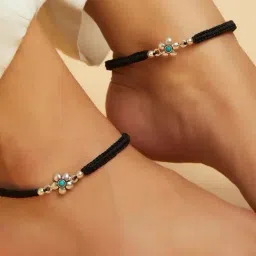 Zavya 92.5 Sterling Silver Anklet for Women (Pair of Anklets) in Rhodium-Plating-image-55