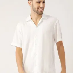 Hancock White Relaxed Fit Print Shirts-image-123