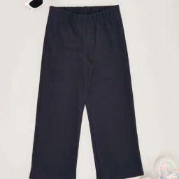 Pantaloons Junior Girls Dress Blues Textured Trousers & Pants-image-124
