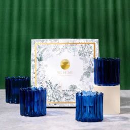 S. G. Home Blue Glass Votive (Set of 4)-image-68