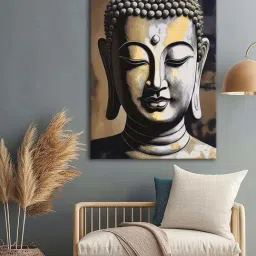 999Store Golden Canvas Buddha Portrait Wall Art-image-5