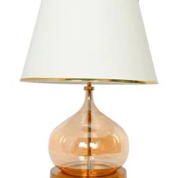 FOS LIGHTING Modern Teardrop Glass Table Lamp With Off-White Shade-12