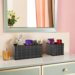 Kuber Industries Black Set of 6 Reusable Drawer Organiser Organisers-58