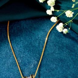 P.N.Gadgil Jewellers Halo Mirage Yellow Gold Short Necklace For Women-image-10