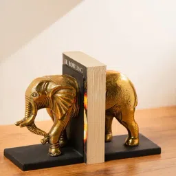 S. G. Home Golden & Grey Mighty Ele Bookend Art Piece-image-56