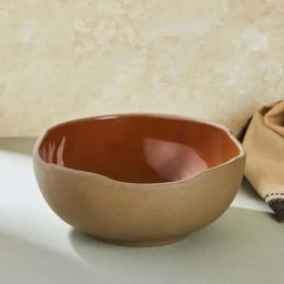 Fabindia Bhoomi Brown Ceramic Large Glazed Serving Bowl (900 ML)-image-23