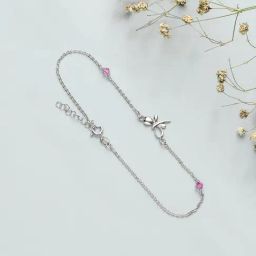 Zavya 92.5 Sterling Silver Anklet for Women in Rhodium-Plating-image-58