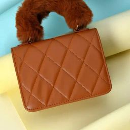HauteSauce Brown Quilted Medium Handheld Handbag-25