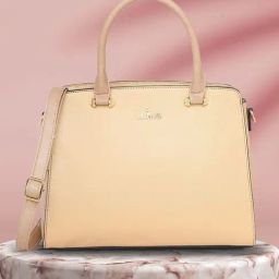 Lavie Beige Solid Medium Handbag-image-22