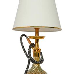 FOS LIGHTING Moroccan Hookah-Inspired Table Lamp With Off-White Shade-23