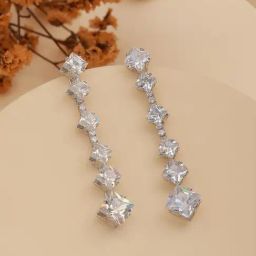 Aatmana Silver-Toned Contemporary Drop Earrings-image-95