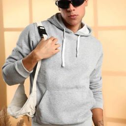 Campus Sutra Grey Cotton Regular Fit Hooded Sweatshirt-picture-48