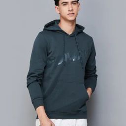 Fame Active Blue Regular Fit Printed Hooded Sweartshirt-image-42