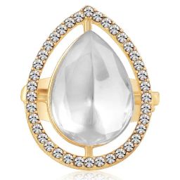 Peora Gold Plated Synthetic Stone & Beads Studded Adjustable Finger Ring-image-66