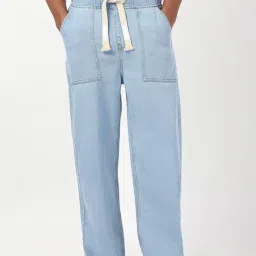 Bewakoof Men's Ice Blue Washed Straight Fit Mid-Rise Jeans-picture-24