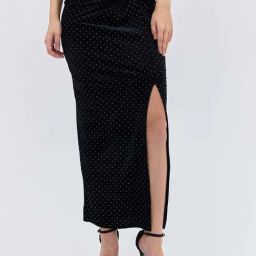Cover Story Black Regular Fit Printed Skirt-image-112