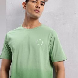 HRX by Hrithik Roshan Ombre Dyed Pure Cotton Lifestyle T-shirt-image-45