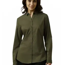 Allen Solly Green Plain Shirt-image-75