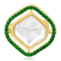 Peora Gold Plated Synthetic Stone & Beads Studded Adjustable Finger Ring-image-64