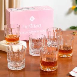 Nestasia Transparent Set of 6 Large Whiskey Glasses-10