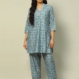 Rangriti Blue Printed Kurta Pant Set-image-50