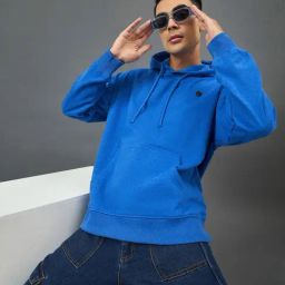 Club York Blue Fleece Regular Fit Solid Sweatshirt-picture-23