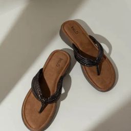 Inc.5 Women's Antique Gold Thong Wedges-image-24